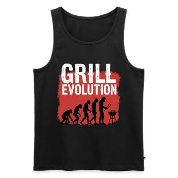 Grill Evolution : Drôle de Grill Master Dicton - Débardeur bio Premium Homme - noir - Devant - AI Model Male 178 light (178cm)