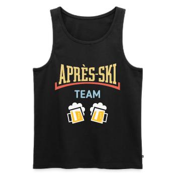 Après-Ski Team (Bier / Apres Ski / Konkav / 5C) - Männer Premium Bio Tank Top - Schwarz - Vorne - AI Model Male 178 light (178cm)