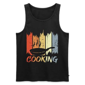 Vintage Kochen - Männer Premium Bio Tank Top - Schwarz - Vorne - Michal (187cm)