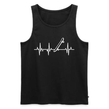 Ligne cardiaque ECG pour skateboard - Débardeur bio Premium Homme - noir - Devant - AI Model Male 178 light (178cm)