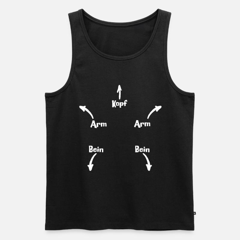 Kopf Arm Bein Diagramm - Männer Premium Bio Tank Top - Schwarz