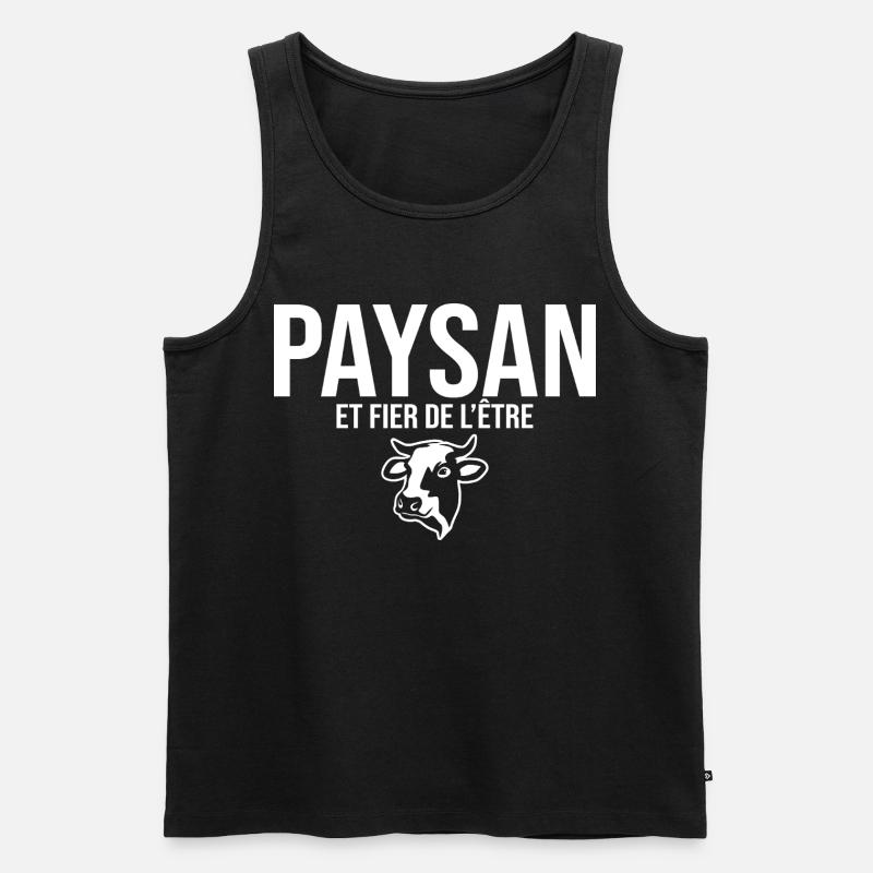 Bauer und stolz darauf - Männer Premium Bio Tank Top - Schwarz
