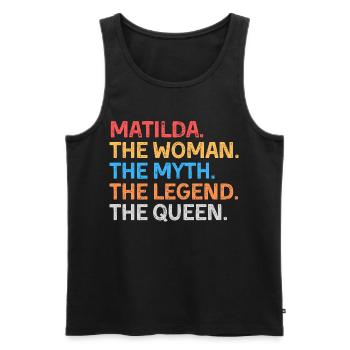Matilda Die Frau Der Mythos Die Legende Die Königin - Männer Premium Bio Tank Top - Schwarz - Vorne - AI Model Male 178 light (178cm)