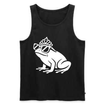 Frosch mit Krone und Sonnenbrille - Männer Premium Bio Tank Top - Schwarz - Vorne - AI Model Male 178 light (178cm)