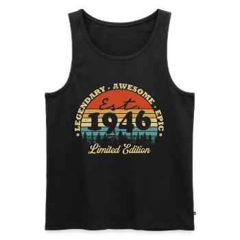 Legendär seit 1946 – Vintage Geburtstagsgeschenk - Débardeur bio Premium Homme - noir - Devant - AI Model Male 178 light (178cm)
