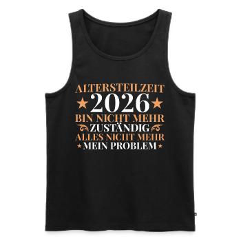 Partial retirement 2026 No longer responsible - Men's Premium Organic Tank Top - black - Front - AI Model Male 178 light (178cm)