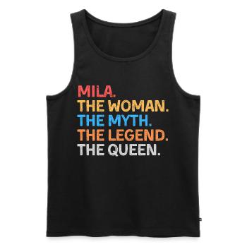 Mila Die Frau Der Mythos Die Legende Die Königin - Männer Premium Bio Tank Top - Schwarz - Vorne - Michal (187cm)