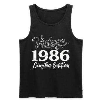 Vintage 1986 Limited Edition Anniversaire Cadeau - Débardeur bio Premium Homme - noir - Devant - Michal (187cm)
