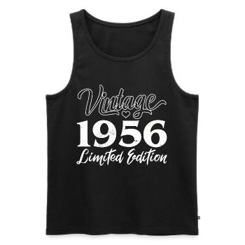 Vintage 1956 Limited Edition Jubiläumsgeschenk - Männer Premium Bio Tank Top - Schwarz - Vorne - Michal (187cm)