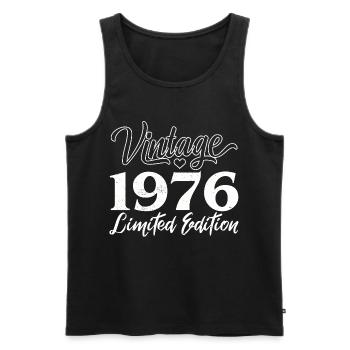 Vintage 1976 Limited Edition Jubiläumsgeschenk - Männer Premium Bio Tank Top - Schwarz - Vorne - AI Model Male 178 light (178cm)