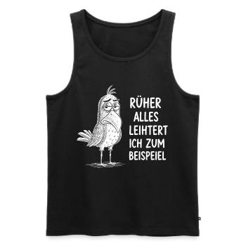 früher war Alles Leichter ich zum Beispiel lustige - Männer Premium Bio Tank Top - Schwarz - Vorne - AI Model Male 178 light (178cm)
