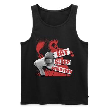 Hardtekk Tekke East Germany - Men's Premium Organic Tank Top - black - Front - AI Model Male 178 light (178cm)