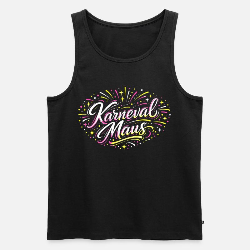 Kölner Karnevalsmaus Alaaf Lustig Fasching Geschen - Männer Premium Bio Tank Top - Schwarz