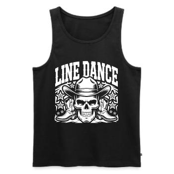Line Dance Schädel Cowboy - Männer Premium Bio Tank Top - Schwarz - Vorne - AI Model Male 178 light (178cm)