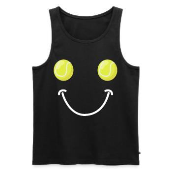 Visage Heureux du Tennis - Débardeur bio Premium Homme - noir - Devant - Michal (187cm)