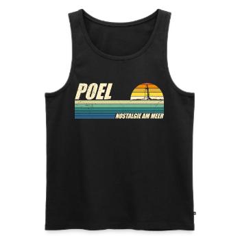 Baltic Sea POEL NOSTALGIA BY THE SEA Retro Funny - Men's Premium Organic Tank Top - black - Front - AI Model Male 178 light (178cm)