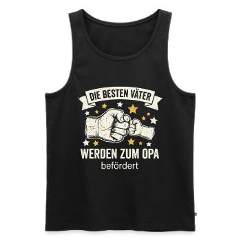 The best fathers are promoted to grandpa I Birth - Men's Premium Organic Tank Top - black - Front - Michal (187cm)