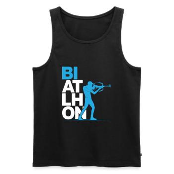 Biathlon Biathlet - Männer Premium Bio Tank Top - Schwarz - Vorne - Michal (187cm)