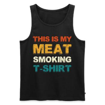 Meat Tuxedo T-Shirt – Grillfreund - Men's Premium Organic Tank Top - black - Front - Michal (187cm)