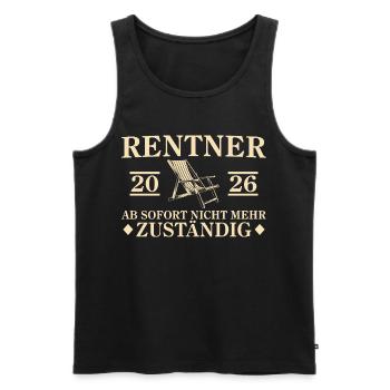 Retraite 2026 Retraite Non responsable - Débardeur bio Premium Homme - noir - Devant - Michal (187cm)