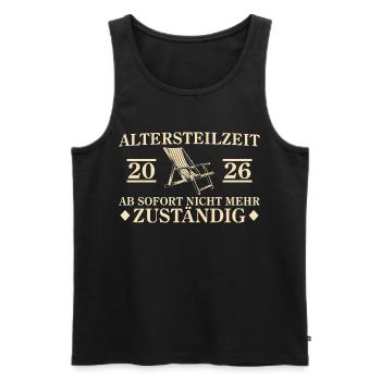 Partial retirement 2026 No longer responsible Early retirement - Men's Premium Organic Tank Top - black - Front - AI Model Male 178 light (178cm)