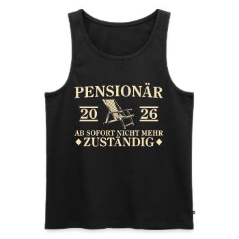 Retraite 2026 Non responsable - Débardeur bio Premium Homme - noir - Devant - Michal (187cm)
