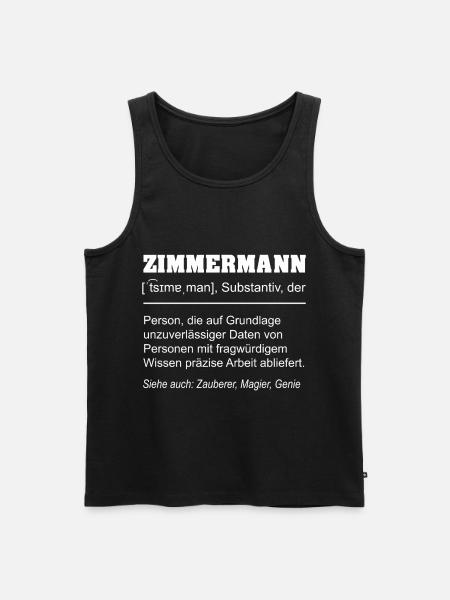 Zimmermann Definition Lustig – Handwerker Geschenk - Männer Premium Bio Tank Top - Schwarz
