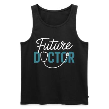 Future conception du stéthoscope Doctor - Débardeur bio Premium Homme - noir - Devant - AI Model Male 178 light (178cm)