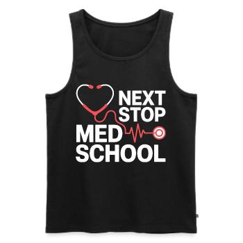 Med School Stethoscope Heart Tea - Men's Premium Organic Tank Top - black - Front - AI Model Male 178 light (178cm)