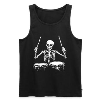 Skeleton Drummer Drums Drummer Drums - Men's Premium Organic Tank Top - black - Front - AI Model Male 178 light (178cm)