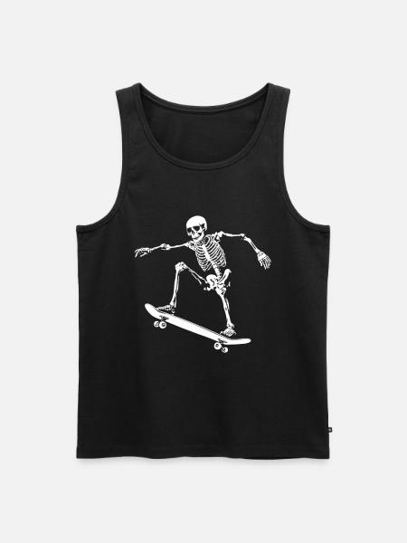 Funny Skellett Skater Skateboard Skateboarding - Men's Premium Organic Tank Top - black