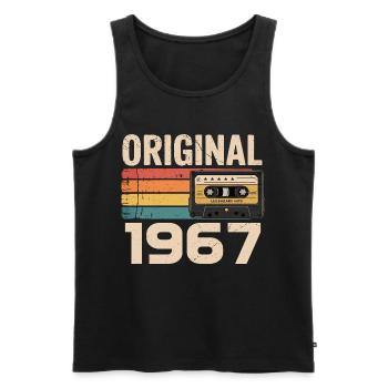 Originales 1967er Retro-Jubiläum 1967 - Männer Premium Bio Tank Top - Schwarz - Vorne - Michal (187cm)