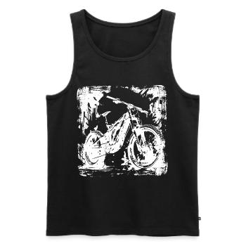 Mountain Bike Lover Graphic - Men's Premium Organic Tank Top - black - Front - AI Model Male 178 light (178cm)