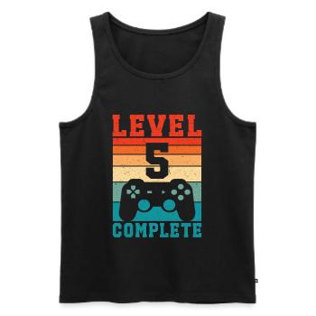 5. Geburtstag Level 5 Complete 5 Jahre Gamer  - Männer Premium Bio Tank Top - Schwarz - Vorne - Michal (187cm)