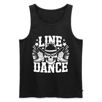 Line Dance Skull Western - Men's Premium Organic Tank Top - black - Front - AI Model Male 178 light (178cm)