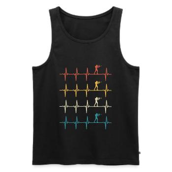 biathlon heartbeat retro biathlete - Men's Premium Organic Tank Top - black - Front - AI Model Male 178 light (178cm)