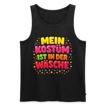 Mon costume est dans la blanchisserie Carnaval Carnaval - Débardeur bio Premium Homme - noir - Devant - AI Model Male 178 light (178cm)