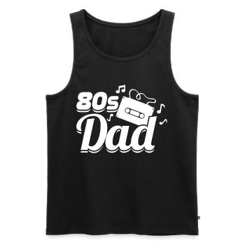 Papa des années 80 - Débardeur bio Premium Homme - noir - Devant - AI Model Male 178 light (178cm)
