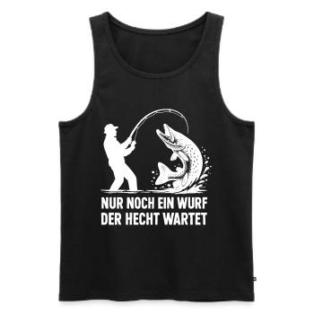 Pike Waiting A Cast Fishing Angler Gift - Men's Premium Organic Tank Top - black - Front - Michal (187cm)