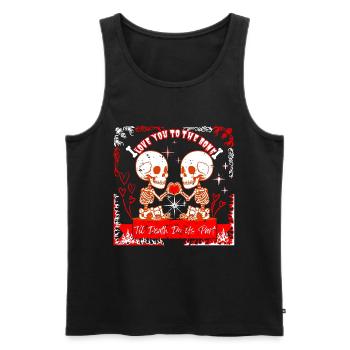 Cute Skeleton Valentine - Love You To The Bone Tee - Männer Premium Bio Tank Top - Schwarz - Vorne - AI Model Male 178 light (178cm)