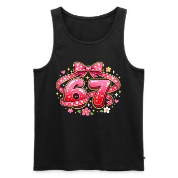 67 Meme Valentinstag Damen Lustig Geschenk - Männer Premium Bio Tank Top - Schwarz - Vorne - AI Model Male 178 light (178cm)