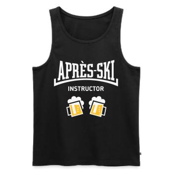 Après-Ski Instructor (Bier Apres Ski Konkav NEG2C) - Männer Premium Bio Tank Top - Schwarz - Vorne - AI Model Male 178 light (178cm)
