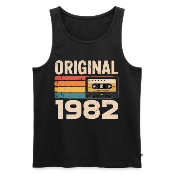 Original 1982 Vintage 1982 Rétro Anniversaire - Débardeur bio Premium Homme - noir - Devant - Michal (187cm)
