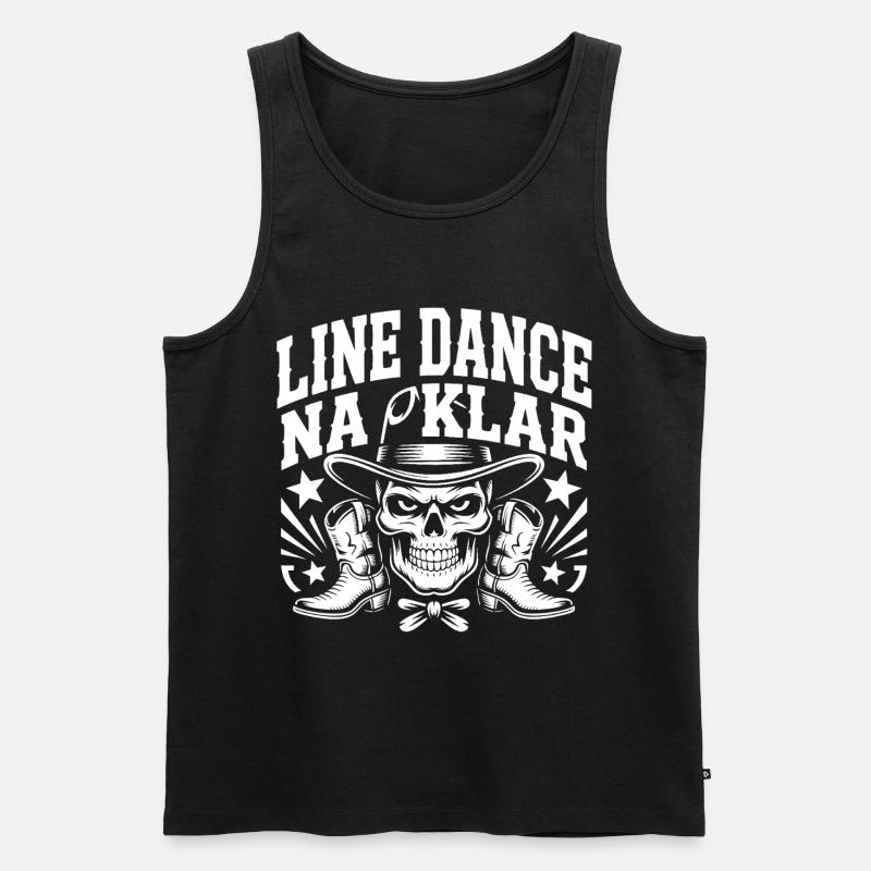 Knochen Cowboy Line Dance - Männer Premium Bio Tank Top - Schwarz
