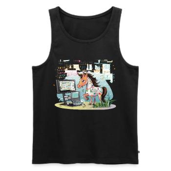 Digital Graffiti Pony - Men's Premium Organic Tank Top - black - Front - AI Model Male 178 light (178cm)