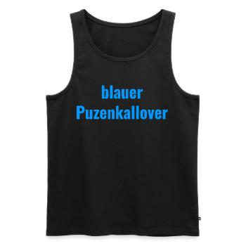 blue Puzenkallover - Men's Premium Organic Tank Top - black - Front - AI Model Male 178 light (178cm)