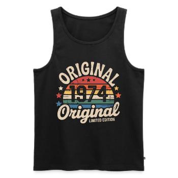 1974 Vintage Limited Edition Geschenk 1974 - Männer Premium Bio Tank Top - Schwarz - Vorne - Michal (187cm)