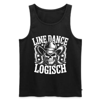 Line Dance Logisch Skull - Männer Premium Bio Tank Top - Schwarz - Vorne - Michal (187cm)