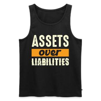 Assets over liabilities - Men's Premium Organic Tank Top - black - Front - AI Model Male 178 light (178cm)
