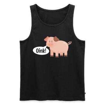 Pig Oink - Men's Premium Organic Tank Top - black - Front - AI Model Male 178 light (178cm)